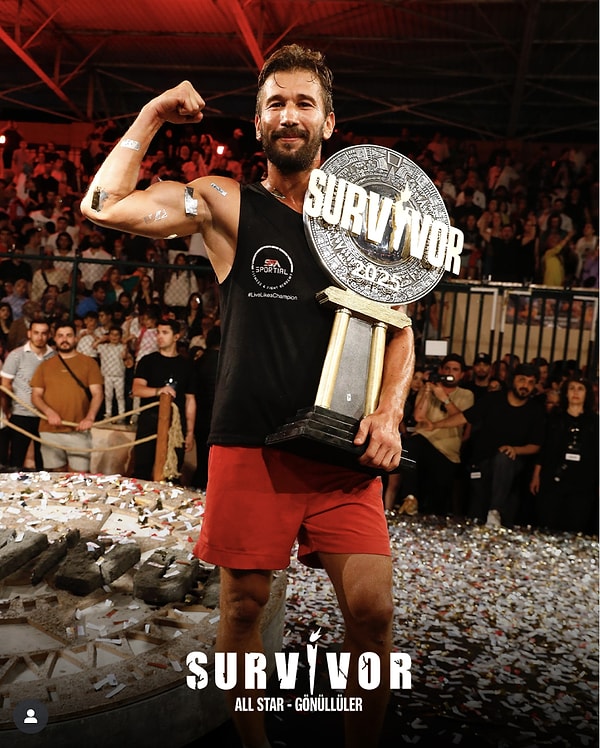Survivor'da şampiyon olan isim ikinci kez Adem Kılıççı oldu. Görseli