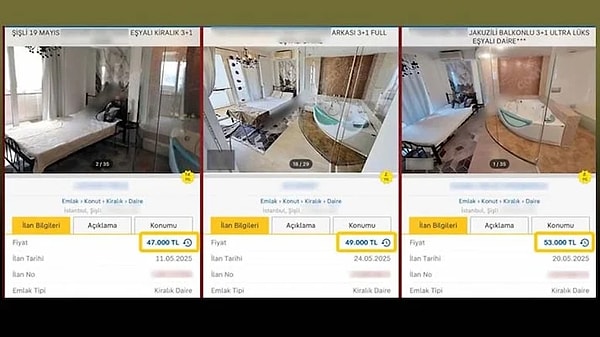 Gayrimenkul uzmanı Şenay Araç, belirtilen fiyat farklılıklarının gizli manipülasyon anlamına geldiğini belirtirken, “İlanlar mutlaka tek fiyat üzerinden verilmeli.