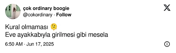 Kuralsızlık da bir kuraldır diyebilir miyiz o zaman? Kuralception.