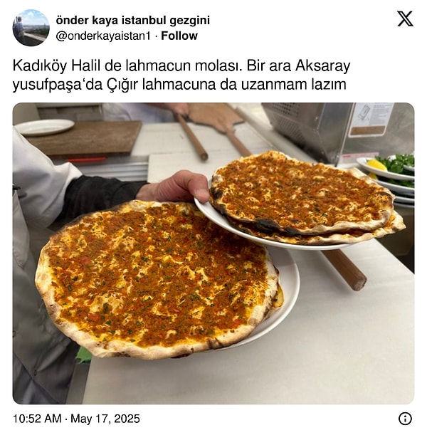 Sıra geldi lahmacuna.