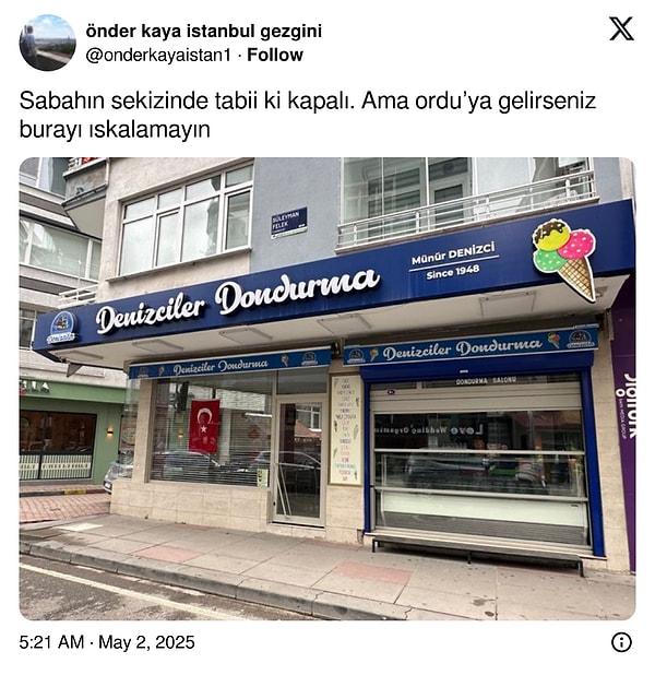 Bonus: Önder Kaya'nın memleketi Ordu'dan da bir öneri var.