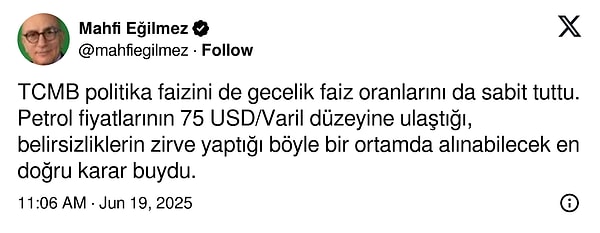 İktisatçı Mahfi Eğilmez: