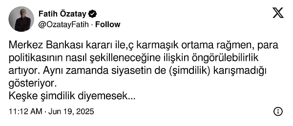 İktisatçı Fatih Özatay: