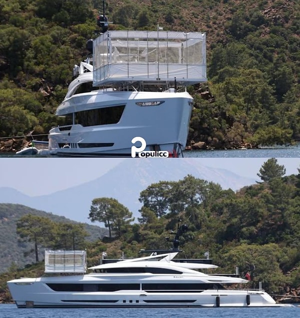 El yate, cuyo valor al cambio actual es de 908 millones 650 mil TL, fue visto en Göcek hace unas horas.