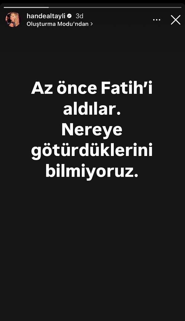 Eşi Hande Altaylı ise Fatih Altaylı'nın nereye götürüldüğünü bilmediklerini söyledi.