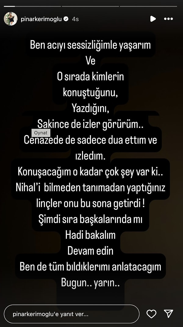 Tepkiler çığ gibi büyüyünce, Pınar Kerimoğlu sonunda açıklama yaptı.