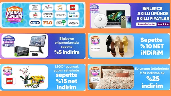Hepsiburada'da öne çıkan ve en çok tıklanan indirim linkleri 👇🏽 Görseli