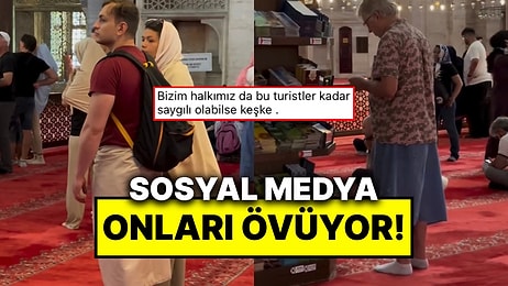 Türkiye’ye Gelen Turistlerin Camileri Gezerken Etek Giydiği Anlar Sosyal Medyada İlgiyle Karşılandı