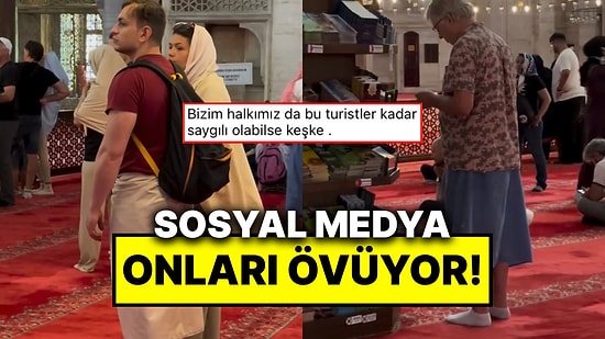 Türkiye’ye Gelen Turistlerin Camileri Gezerken Etek Giydiği Anlar Sosyal Medyada İlgiyle Karşılandı