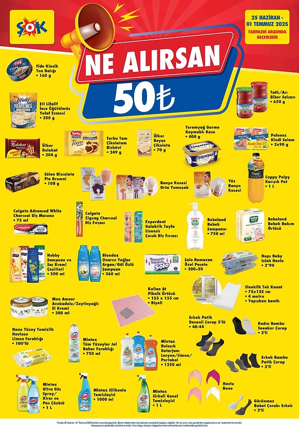 Şok Ne Alırsan 50 TL