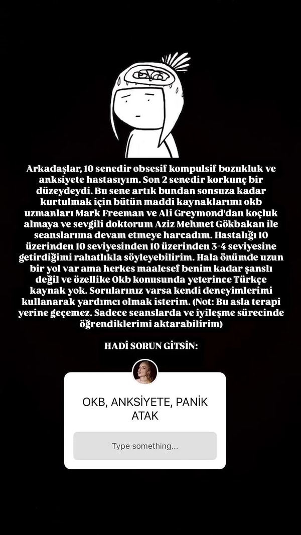 Hayal Köseoğlu, geçtiğimiz saatlerde senelerdir mücadele ettiği rahatsızlığını da ilk kez sosyal medya hesabından paylaştı.