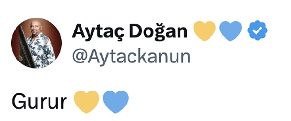 Kanuni virtüözü Aytaç Doğan da torununun yeteneğini "Gurur" diyerek paylaştı.