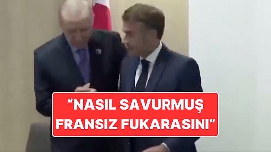Cumhurbaşkanı Erdoğan ile Macron’un Selamlaşma Anı Sosyal Medyada Gündem Oldu