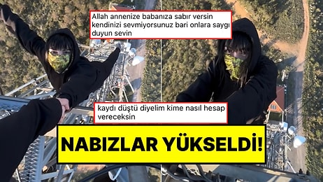 Önlem Almadılar! Elektrik Direğine Tırmanan Genç, Kız Arkadaşını Aşağıya Doğru Salladı