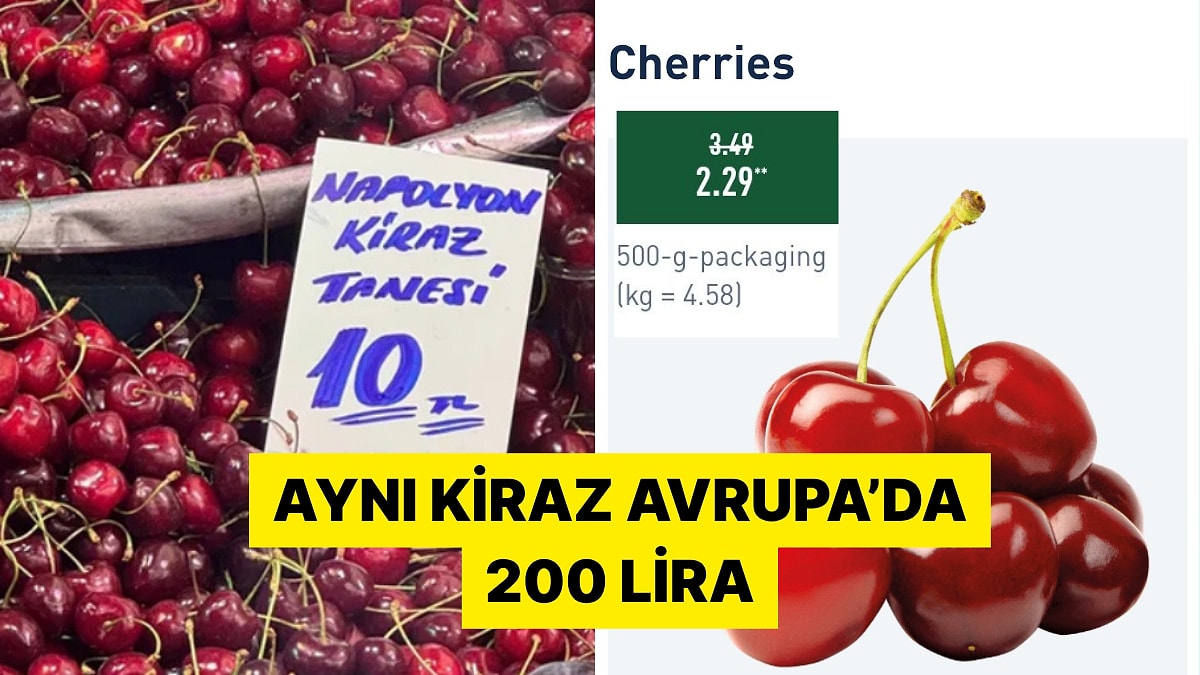 Türkiye&apos;de Üretilen Kirazın Yurt Dışında Yarı Fiyatına Satılması Sosyal Medyanın Gündeminde
