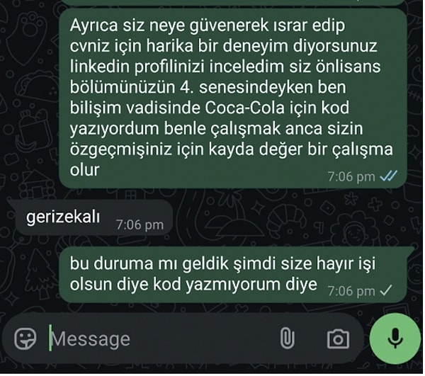Arzu Hanım sınırları zorlama profesörü galiba!