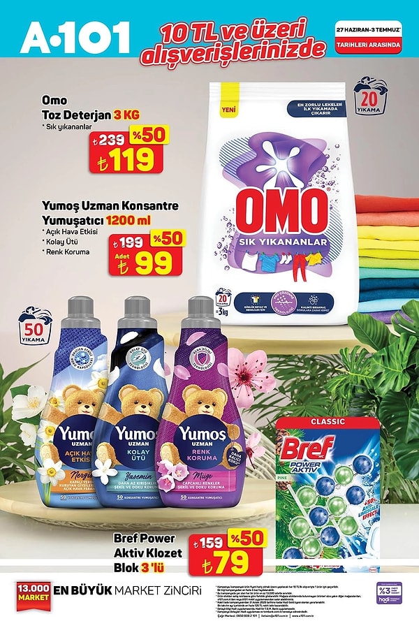 10 TL ve üzeri alışverişlerde geçerli