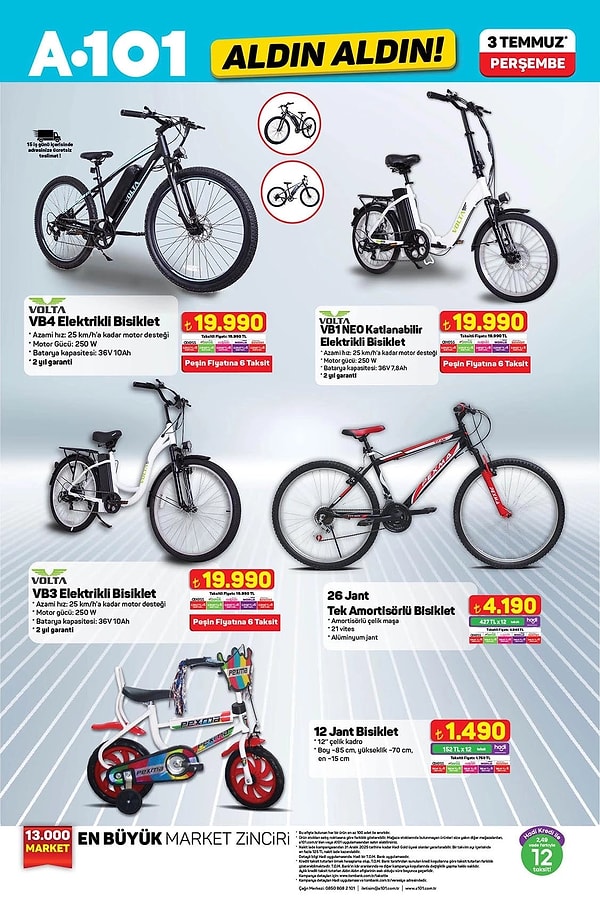 Volta VB4 Elektrikli Bisiklet 19.990 TL
