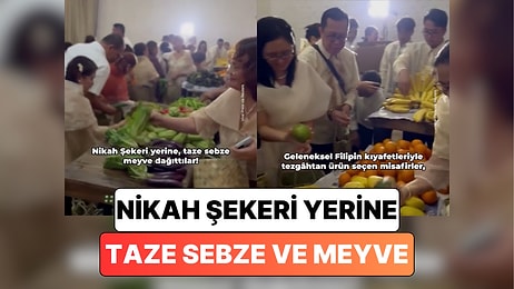 Fikir Beğeni Topladı: Filipinler'de Bir Çift Düğünlerinde Nikah Şekeri Yerine Sebze ve Meyve Dağıttı