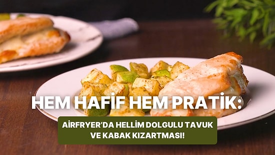 Philips Çift Hazneli Airfryer'da Hellim Dolgulu Tavuk ve Kabak Kızartması Nasıl Yapılır?