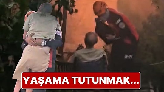 İzmir'deki Yangından Duygu Dolu Görüntüler: Ekipler, Mahsur Kalanları Kurtardı