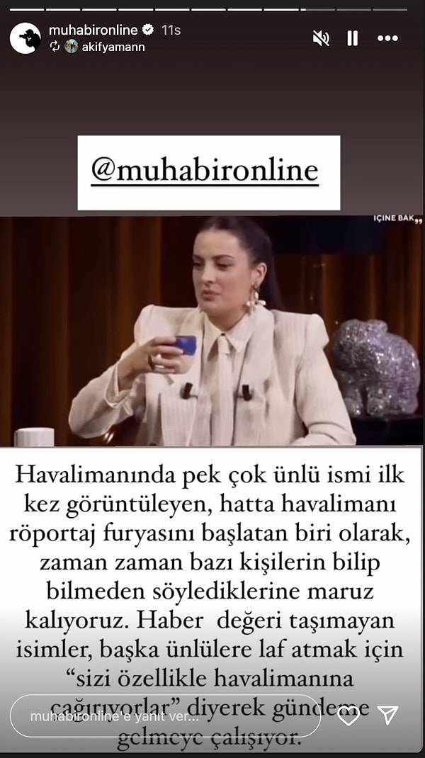 Tabii bu açıklama ünlüler camiasında büyük yankı uyandırırken, Muhabir Online muhabiri Akif Yaman’dan yanıt gecikmedi.