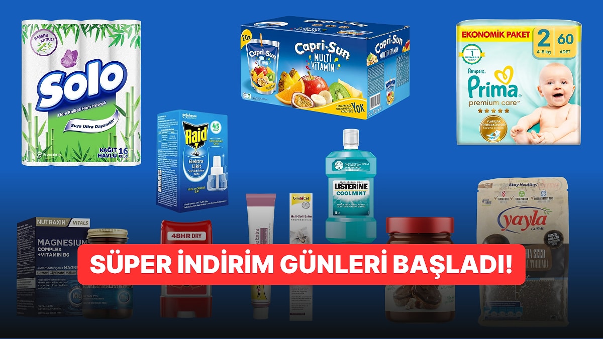 Günlük İhtiyaçlarınızı Tamamlayacak Ürünlerde Süper İndirim Günleri Başladı!