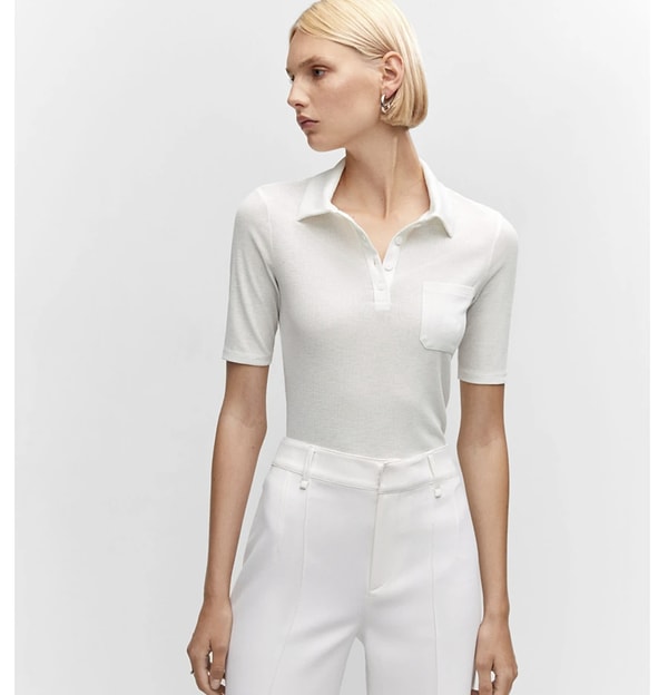 Mango Düğmeli Kısa Kollu Polo Yaka T-Shirt