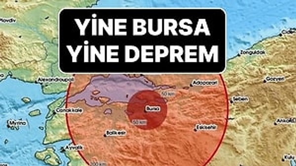 Bursa'da 11:47'de meydana gelen 3.9'luk deprem İstanbul başta olmak üzere birçok şehir hissetmişti. Şimdi İstanbul'da hissedilen bir deprem daha oldu.