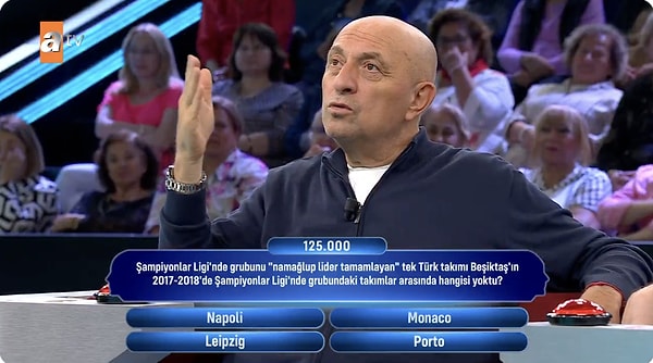 125.000 TL değerindeki beyin yakan futbol sorusunda oldukça zor anlar yaşandı.