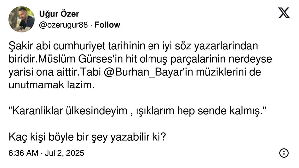 Tabii Şakir Askan'ın yazdığı sözler, bu kadarla sınırlı değil.