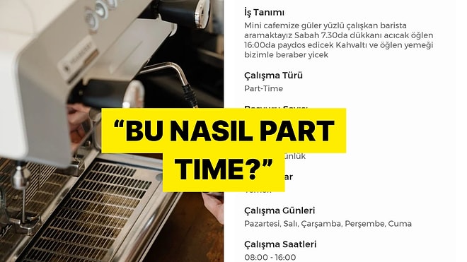 Bir Cafenin Verdiği "Part Time" Barista İlanı Tepkilerin Odağında