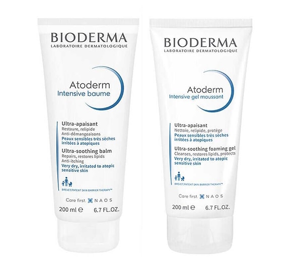 8. Bioderma Atoderm Intensive Balm 200 ml + Foaming Gel 200 ml Temizleyici Set