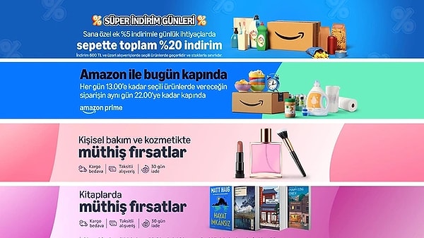 Amazon.com.tr kampanyaları ve detaylarına ulaşabileceğiniz linkler aşağıda 👇🏽