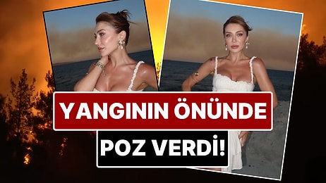 Influencer İmren Karadeniz Arka Planda Yangın Görüntüleri Olan Pozlarının Ardından Tepkilerin Odağında Kaldı!