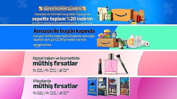 Amazon.com.tr kampanyaları ve detaylarına ulaşabileceğiniz linkler aşağıda 👇🏽