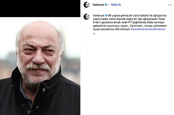 Sanat dünyasından yükselen bir diğer ses ise Hüseyin Avni Danyal'dan oldu.