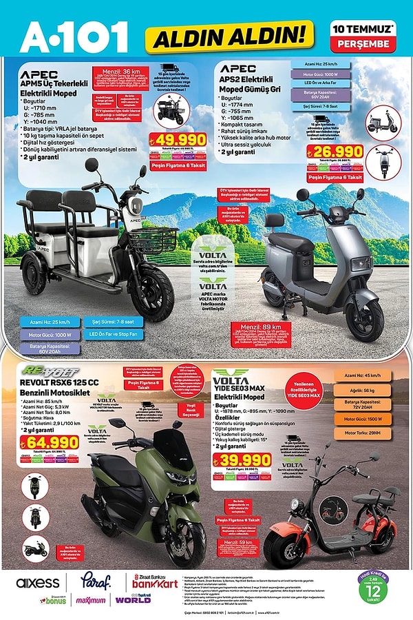 Volta Elektrikli Moped 39.990 TL