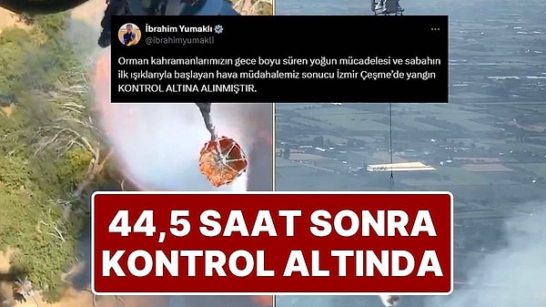 İzmir'in Çeşme ilçesinde meydana gelen orman yangını kontrol altına alındı.