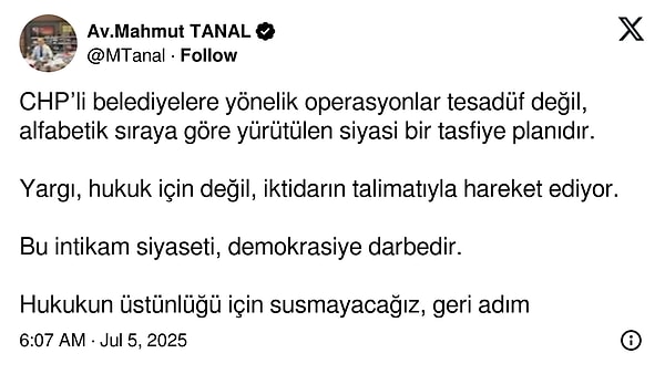 CHP Şanlıurfa Milletvekili Mahmut Tanal👇🏻