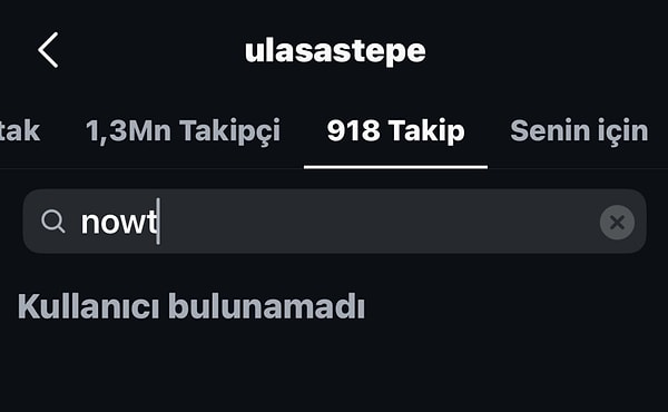 Ulaş Tuna Astepe, final kararı sonrasında NOW'ın Instagram hesabını takip etmeyi bıraktı.