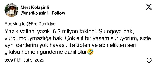 Paylaşımı "ego" olarak yorumlandı