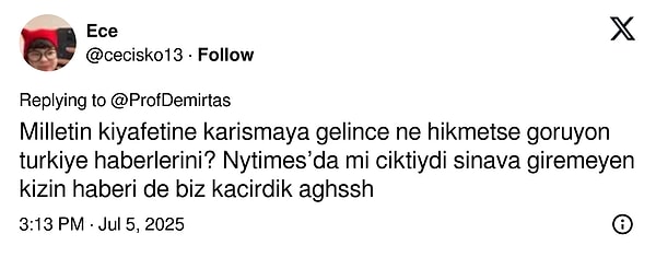 Özgür Demirtaş'a bir de ufak sitem vardı cevaplarda...