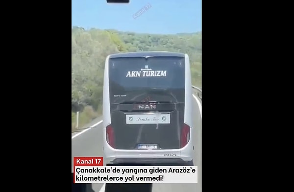 Arasöz, sirenleri çalarak yol istede de otobüsün sürücüsü oralı olmadı.