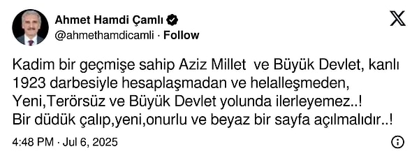 Son olarak "Kanlı 1923" yorumu tepkilere neden oldu.