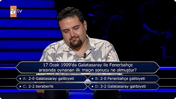 2. Kim Milyoner Olmak İster'e ilk derbi sorusu damga vurdu.