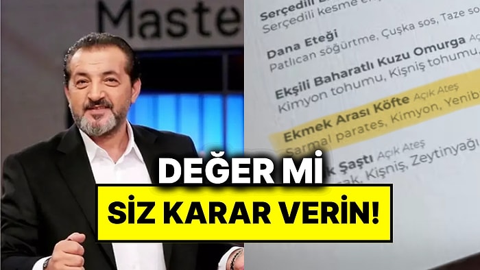 Mehmet Şef’in Restoranında Ekmek Arası Köftenin Fiyatı Dudak Uçuklattı