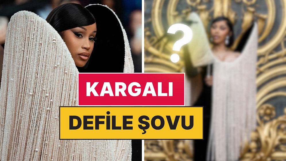 Dua Lipa Gibi Baktık: Paris’teki Schiaparelli Defilesine Canlı Karga İle Katılan Cardi B Çok Konuşuldu!