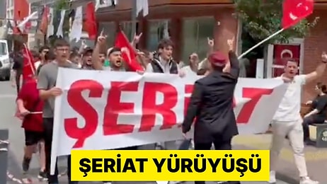 Trabzon'da Bir Grup Şeriat Pankartıyla Yürüyüş Yaptı