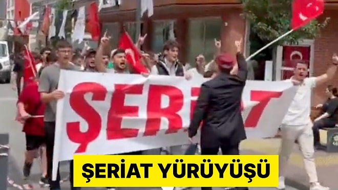 Trabzon'da Bir Grup Şeriat Pankartıyla Yürüyüş Yaptı